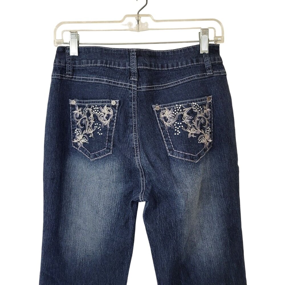 Roz & Ali Embroidered Pocket Straight Leg Jeans - Picture 4 of 4